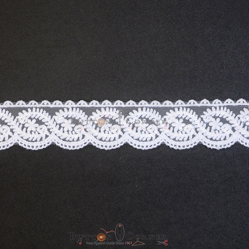 [NL196 WHITE] One Side Border Sequence Net Lace