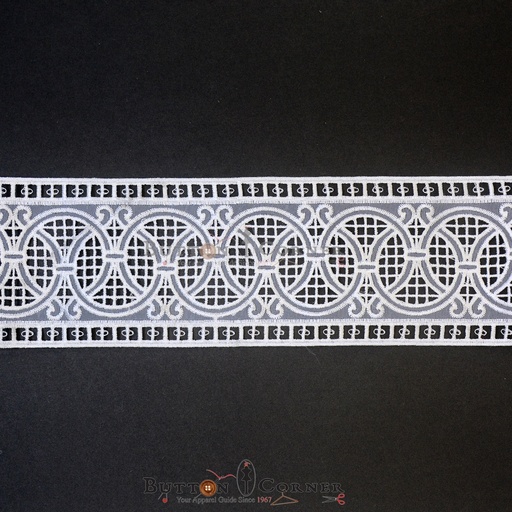 [AL035 WHITE] Double Side Border Organza Lace