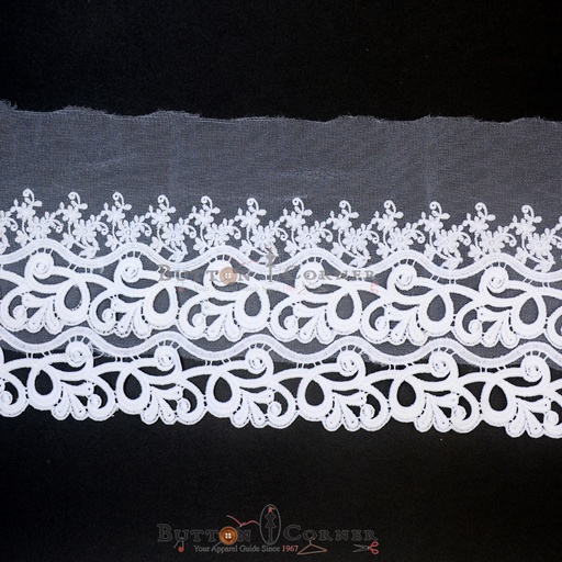 One Side Border Net Embroidered Lace