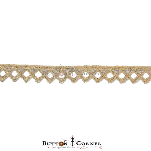 One Side Border Metallic Yarn Lace