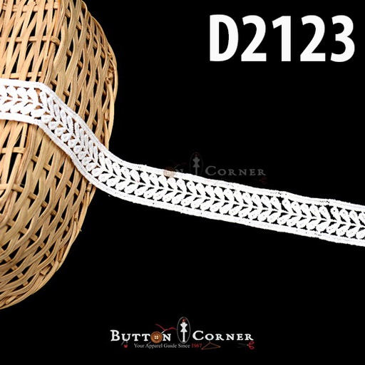 [D2123-WHITE] Shuttle Joined Lace