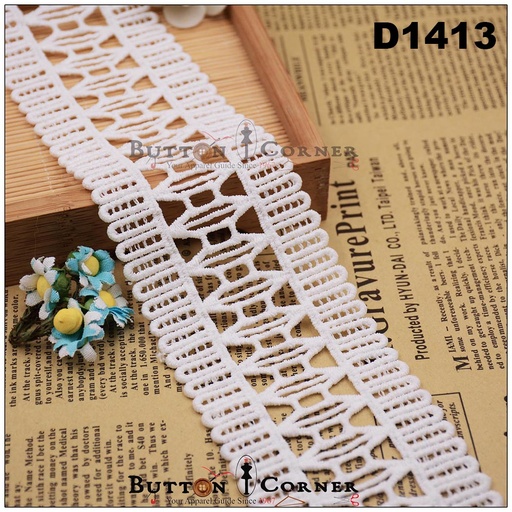 [D1413-WHITE] Shuttle Joined Lace