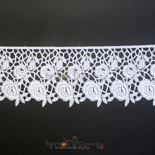 [AL2044/85699-11 WHITE] One Side Border Shuttle Lace