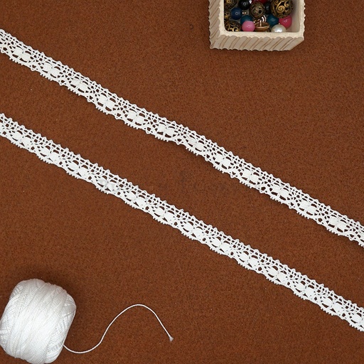[CRL279 WHITE] One Side Border Crochet Lace