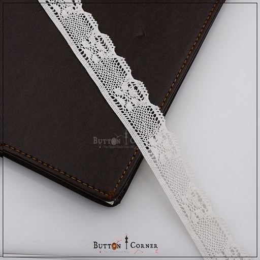 [CRL302 WHITE] One Side Border Crochet Lace
