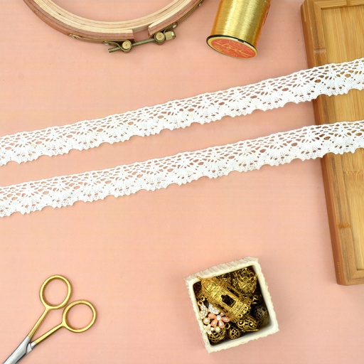 [CRL334 WHITE] One Side Border Crochet Lace