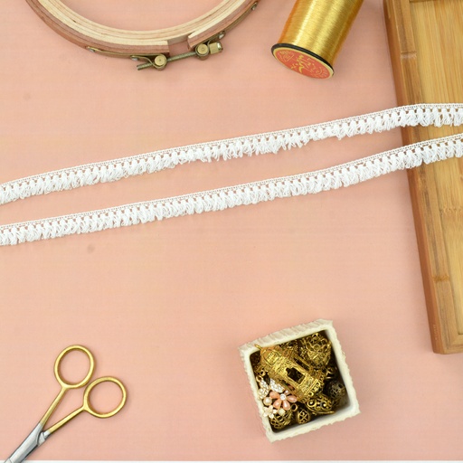 [CRL337 WHITE] One Side Border Crochet Lace