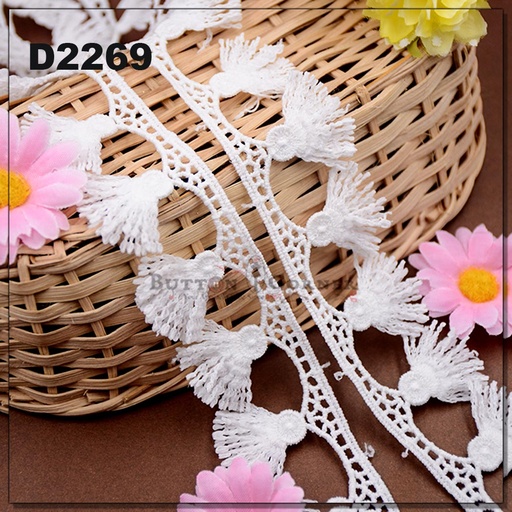 [D2269-WHITE] Shuttle Hanging Lace