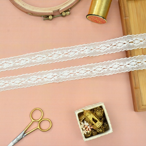 [CRL349 WHITE] Double Side Border Crochet Lace