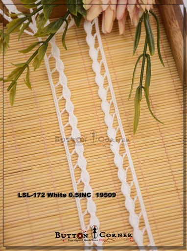 [LSL-172 WHITE] One Side Border Crochet Lace