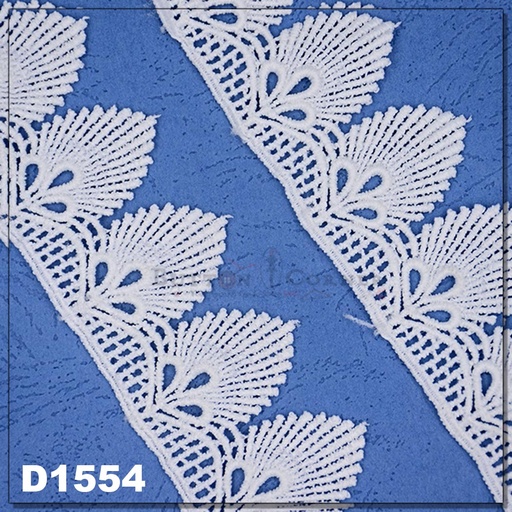[D1554-WHITE] Shuttle One Side Border Lace
