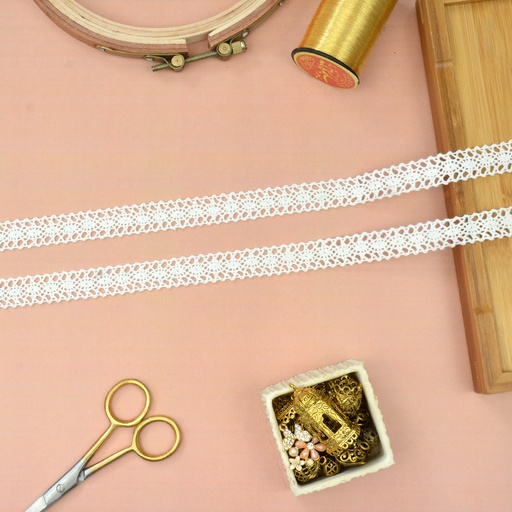 [CRL353 WHITE] Double Side Border Crochet Lace