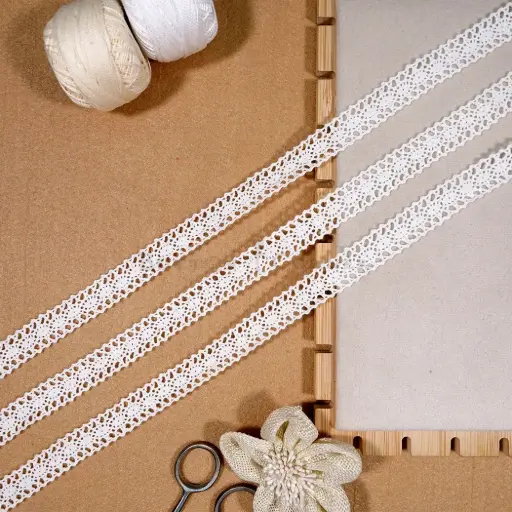 [CRL353 WHITE] Double Side Border Crochet Lace