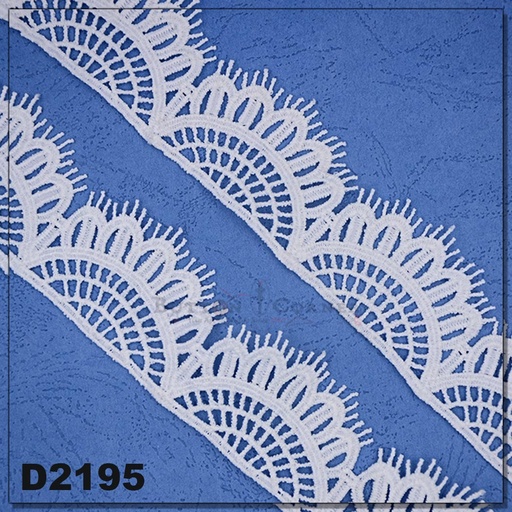 [D2195-WHITE] Shuttle One Side Border Lace
