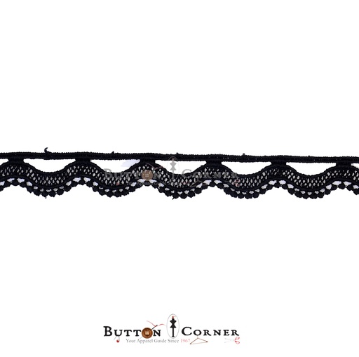 [D13273 BLACK] One Side Border Shuttle Lace