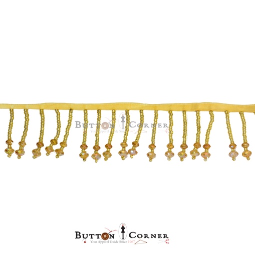 [CDJL40 GOLD] Fancy Glass Beads Crystal Hanging Lace