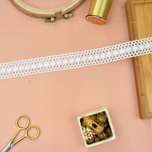 [CRL359 WHITE] Double Side Border Crochet Lace
