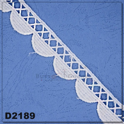 [D2189-WHITE] Shuttle One Side Border Lace