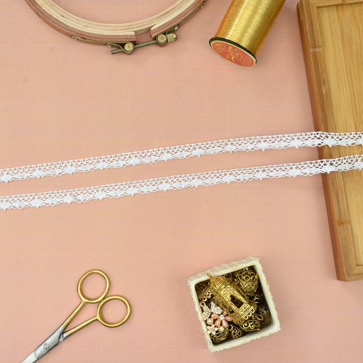 [CRL351 WHITE] One Side Border Crochet Lace