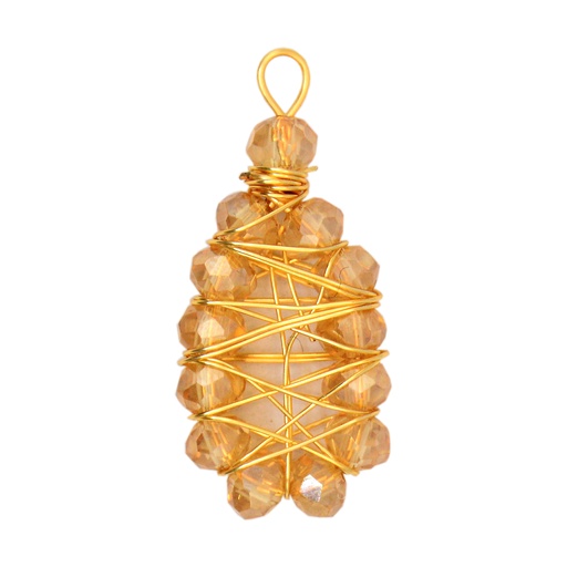 [FA686 GOLD] Crystals Copper Wire Wrapped Hanging