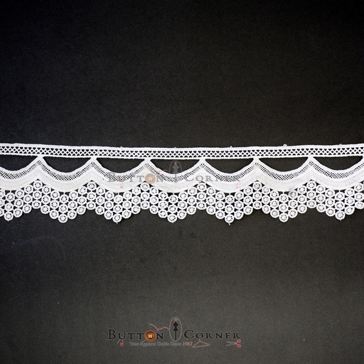 [D10565 WHITE] One Side Border Shuttle Lace