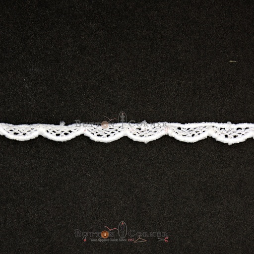 [D13377 WHITE] One Side Border Shuttle Lace