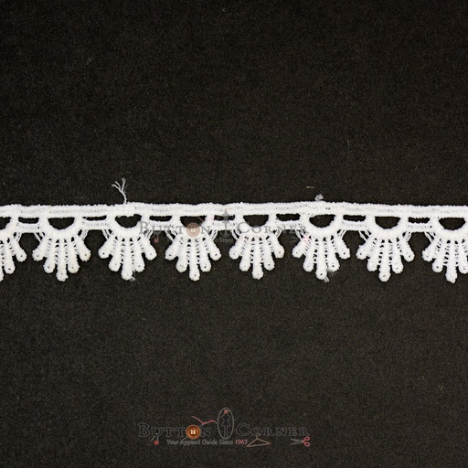 [D13381 WHITE] One Side Border Shuttle Lace