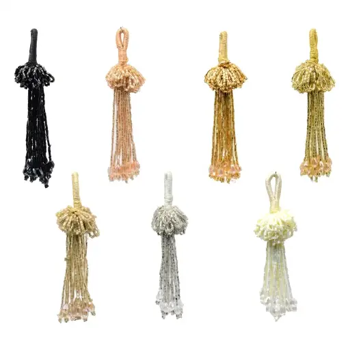 Fancy Glass Beads Crystal Tassel