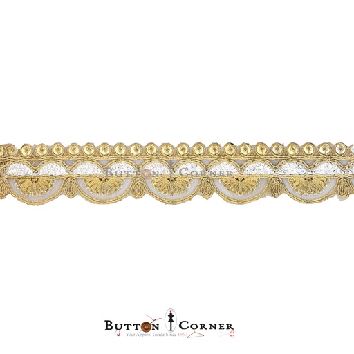 [FANL975 GOLD SILVER] Fancy Sequence Gota Lace