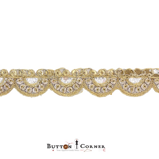 [FANL976 GOLD SILVER] Fancy Sequence Gota Lace