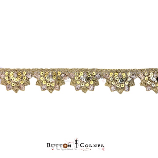 [FANL978 GOLD] Fancy Sequence Gota Lace