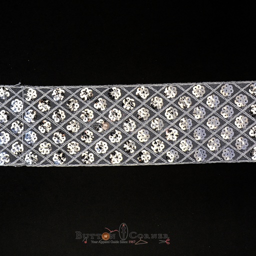 [FANL979 SILVER] Fancy Sequence Gota Lace