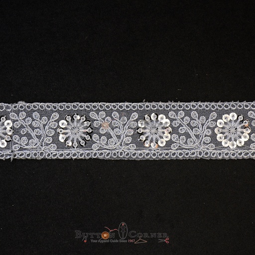 [FANL981 SILVER] Fancy Sequence Gota Lace
