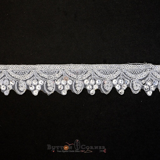[FANL984 SILVER] Fancy Sequence Gota Lace