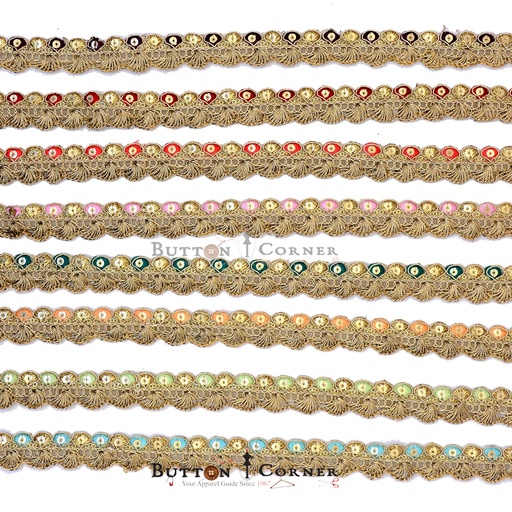 Fancy Sequence Metallic Yarn Lace