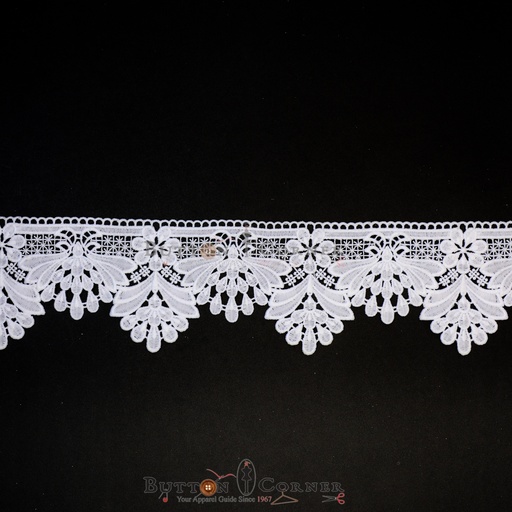 [ALN387 WHITE] One Side Border Shuttle Lace