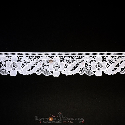 [ALN388 WHITE] One Side Border Shuttle Lace