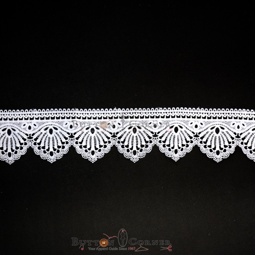 [ALN389 WHITE] One Side Border Shuttle Lace