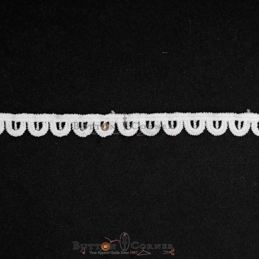 [ALN390 WHITE] One Side Border Shuttle Lace