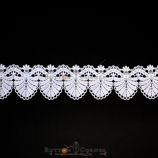 [ALN391 WHITE] Shuttle Applique Lace
