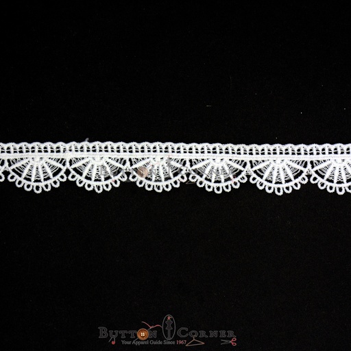 [ALN392 WHITE] One Side Border Shuttle Lace