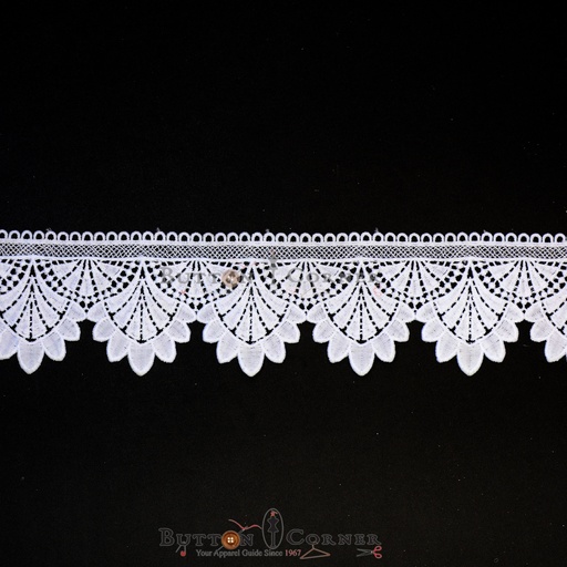 [ALN393 WHITE] One Side Border Shuttle Lace