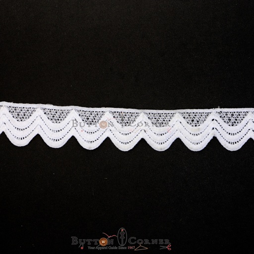 [ALN395 WHITE] One Side Border Shuttle Lace