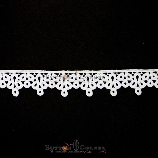 [D13388 WHITE] One Side Border Shuttle Lace