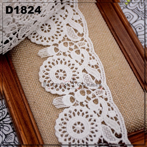 [D1824-WHITE] Shuttle One Side Border Lace