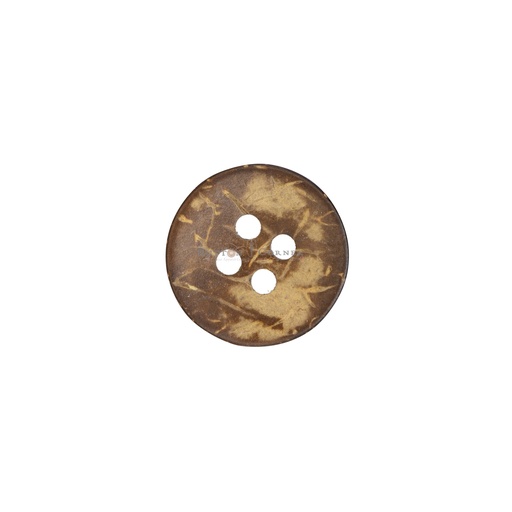 [CB0140 DARK BROWN] Flat 4 Hole Coconut Button