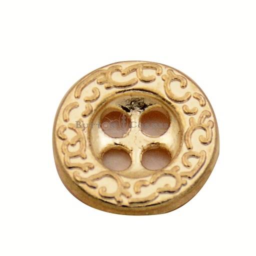 [MBS13298 GOLD] Design Border 4 Hole Shirt Button