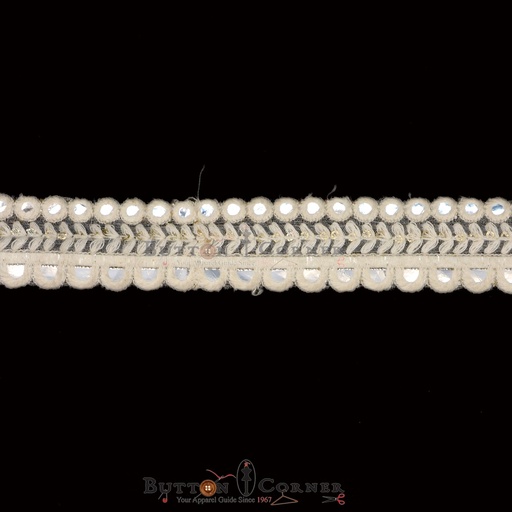 [EML381 WHITE] Foil Paper Embroidery Net Lace