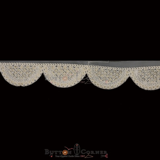 [EML396 WHITE GOLD] Fancy Sequence Embroidery Net Lace