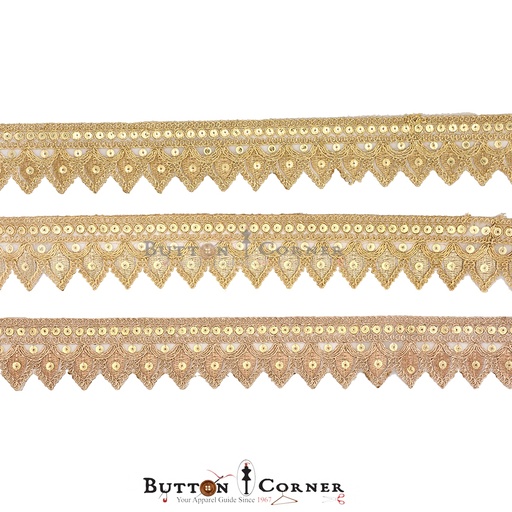 Fancy Metallic Yarn Sequence Lace